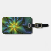 Abstracte Star, glimmende Blauwe Groene Golden Fra Bagagelabel (Voorkant horizontaal)