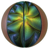 Abstracte Star, glimmende Blauwe Groene Golden Fra Basketbal (Verticaal)