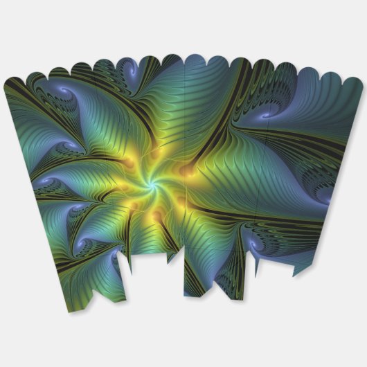 Abstracte Star, glimmende Blauwe Groene Golden Fra Bedankdoosjes (Ongevouwen)