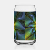 Abstracte Star, glimmende Blauwe Groene Golden Fra Blikvorm Glas (Rechts)