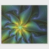 Abstracte Star, glimmende Blauwe Groene Golden Fra Cadeaupapier (Vlak)