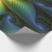 Abstracte Star, glimmende Blauwe Groene Golden Fra Cadeaupapier (Hoek)