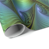 Abstracte Star, glimmende Blauwe Groene Golden Fra Cadeaupapier (Rol Hoek)