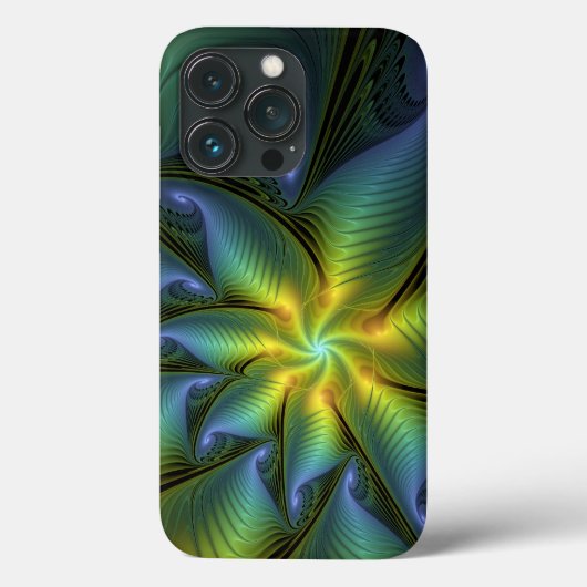 Abstracte Star, glimmende Blauwe Groene Golden Fra Case-Mate iPhone Case (Achterkant)