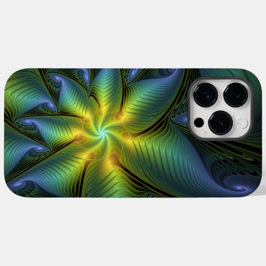 Abstracte Star, glimmende Blauwe Groene Golden Fra Case-Mate iPhone Case (Achterkant (horizontaal))
