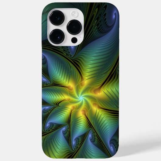 Abstracte Star, glimmende Blauwe Groene Golden Fra Case-Mate iPhone Case (Achterkant)