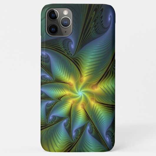 Abstracte Star, glimmende Blauwe Groene Golden Fra Case-Mate iPhone Case (Achterkant)