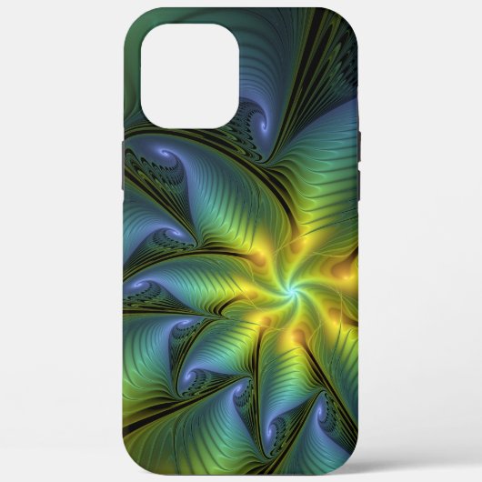 Abstracte Star, glimmende Blauwe Groene Golden Fra Case-Mate iPhone Case (Achterkant)