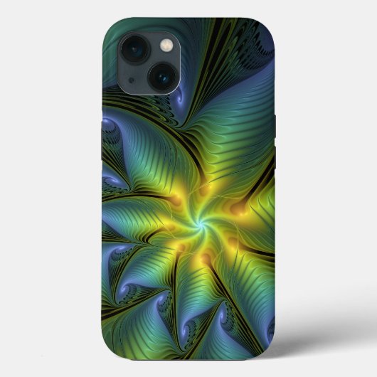Abstracte Star, glimmende Blauwe Groene Golden Fra Case-Mate iPhone Case (Achterkant)