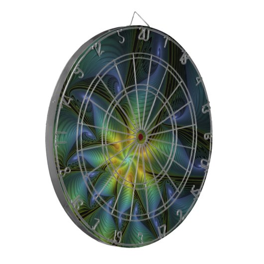 Abstracte Star, glimmende Blauwe Groene Golden Fra Dartbord (Voorkant Links)