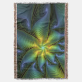 Abstracte Star, glimmende Blauwe Groene Golden Fra Deken (Voorkant Verticaal)