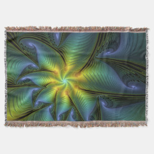 Abstracte Star, glimmende Blauwe Groene Golden Fra Deken