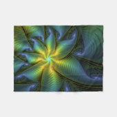 Abstracte Star, glimmende Blauwe Groene Golden Fra Fleece Deken (Voorkant (Horizontaal))