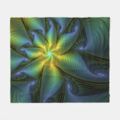 Abstracte Star, glimmende Blauwe Groene Golden Fra Fleece Deken (Voorkant (Horizontaal))