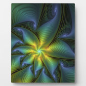 Abstracte Star, glimmende Blauwe Groene Golden Fra Fotoplaat (Voorkant)