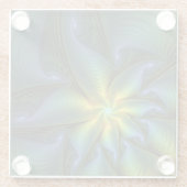 Abstracte Star, glimmende Blauwe Groene Golden Fra Glazen Onderzetter (Achterkant)