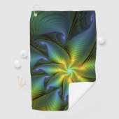 Abstracte Star, glimmende Blauwe Groene Golden Fra Golfhanddoek (Insitu)