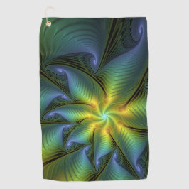 Abstracte Star, glimmende Blauwe Groene Golden Fra Golfhanddoek