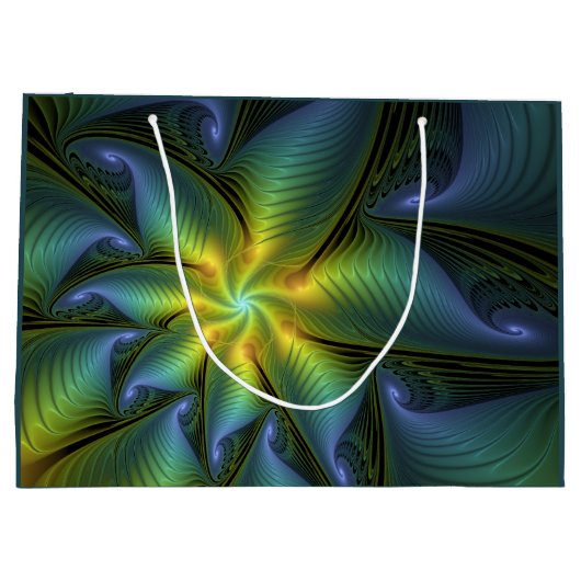 Abstracte Star, glimmende Blauwe Groene Golden Fra Groot Cadeauzakje (Achterkant)