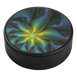 Abstracte Star, glimmende Blauwe Groene Golden Fra Hockey Puck