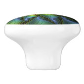 Abstracte Star, glimmende Blauwe Groene Golden Fra Keramische Knop (Zijkant)