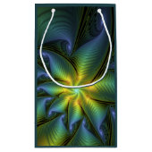 Abstracte Star, glimmende Blauwe Groene Golden Fra Klein Cadeauzakje (Achterkant)