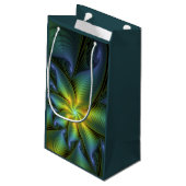 Abstracte Star, glimmende Blauwe Groene Golden Fra Klein Cadeauzakje (Achterkant Gekanteld)