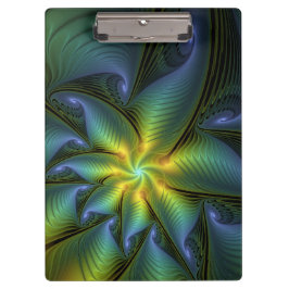 Abstracte Star, glimmende Blauwe Groene Golden Fra Klembord