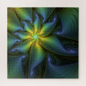 Abstracte Star, glimmende Blauwe Groene Golden Fra Legpuzzel (Horizontaal)