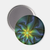 Abstracte Star, glimmende Blauwe Groene Golden Fra Magneet (Voorkant / Achterkant)