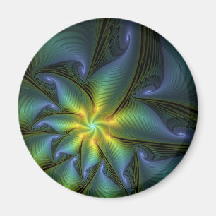 Abstracte Star, glimmende Blauwe Groene Golden Fra Magneet