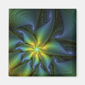 Abstracte Star, glimmende Blauwe Groene Golden Fra Magneet (Voorkant)