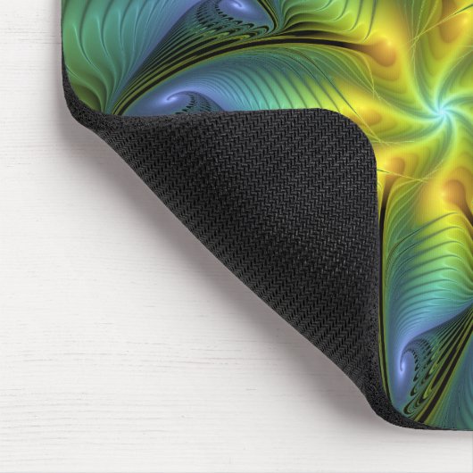 Abstracte Star, glimmende Blauwe Groene Golden Fra Muismat (Hoek)