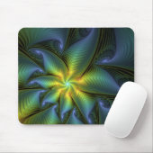 Abstracte Star, glimmende Blauwe Groene Golden Fra Muismat (Met muis)