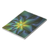 Abstracte Star, glimmende Blauwe Groene Golden Fra Notitieblok (Linkerzijde)