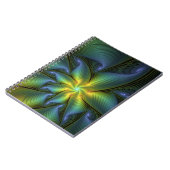 Abstracte Star, glimmende Blauwe Groene Golden Fra Notitieboek (Linkerzijde)