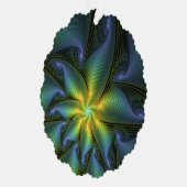 Abstracte Star, glimmende Blauwe Groene Golden Fra Ornament Kaart (Rechts)