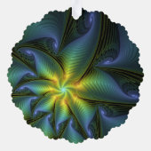 Abstracte Star, glimmende Blauwe Groene Golden Fra Ornament Kaart (Achterkant)