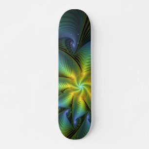 Abstracte Star, glimmende Blauwe Groene Golden Fra Persoonlijk Skateboard