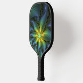 Abstracte Star, glimmende Blauwe Groene Golden Fra Pickleball Paddle (Links)