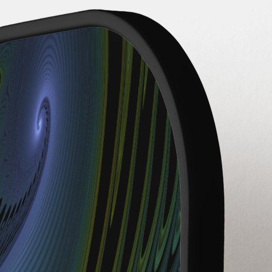 Abstracte Star, glimmende Blauwe Groene Golden Fra Pickleball Paddle (Links Detail)