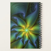 Abstracte Star, glimmende Blauwe Groene Golden Fra Planner (Achterkant)