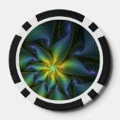 Abstracte Star, glimmende Blauwe Groene Golden Fra Poker Chips (Achterkant)