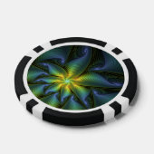 Abstracte Star, glimmende Blauwe Groene Golden Fra Poker Chips (Enkel)