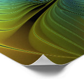 Abstracte Star, glimmende Blauwe Groene Golden Fra Poster (Hoek)