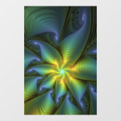 Abstracte Star, glimmende Blauwe Groene Golden Fra Raamsticker (Vel)