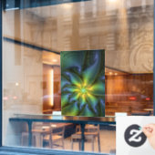 Abstracte Star, glimmende Blauwe Groene Golden Fra Raamsticker (Cafe Raam)