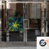 Abstracte Star, glimmende Blauwe Groene Golden Fra Raamsticker (Kantoordeur)