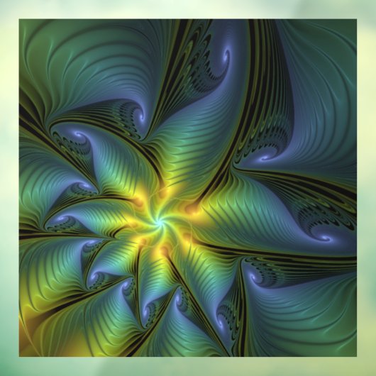 Abstracte Star, glimmende Blauwe Groene Golden Fra Raamsticker (Vel 3)