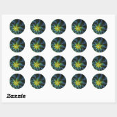 Abstracte Star, glimmende Blauwe Groene Golden Fra Ronde Sticker (Vel)